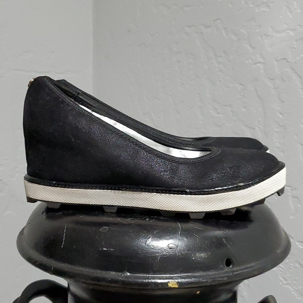 STUART WEITZMAN ARIANA CLARE BLACK SUEDE WEDGES SIZE 2